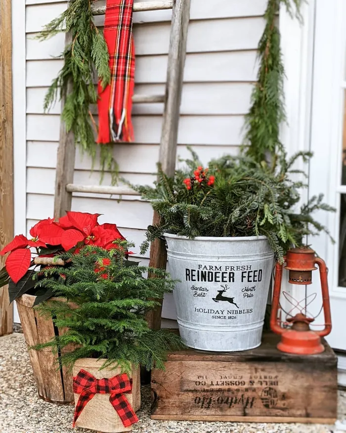 Rustic Reindeer Feed Porch