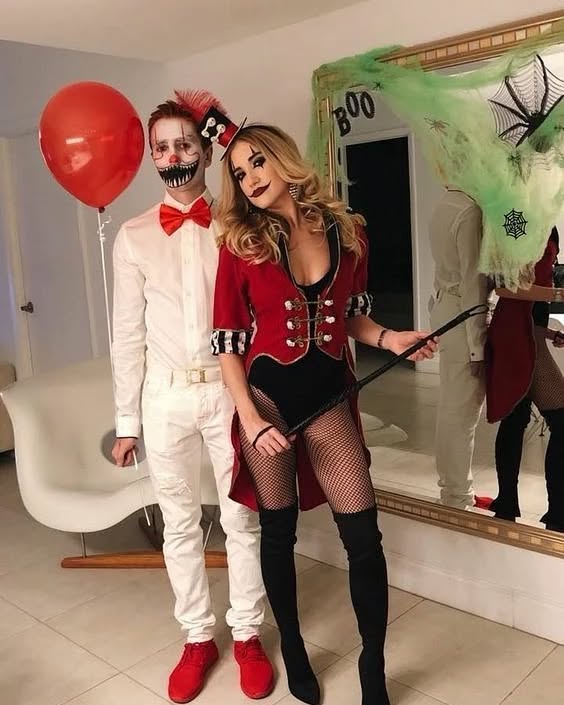 Creepy Circus Ringmaster and Clown