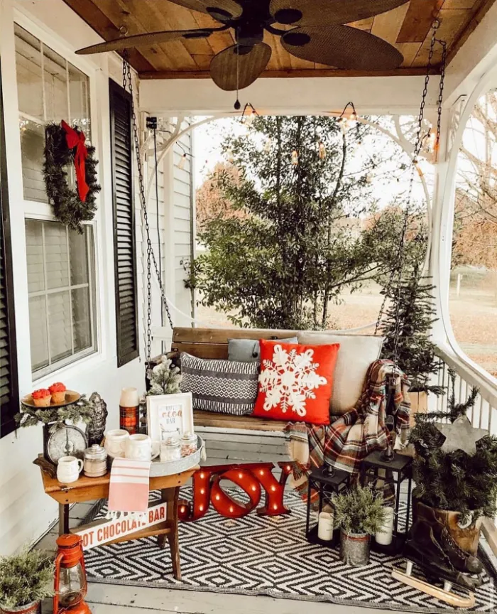 Hot Cocoa Bar Porch Corner